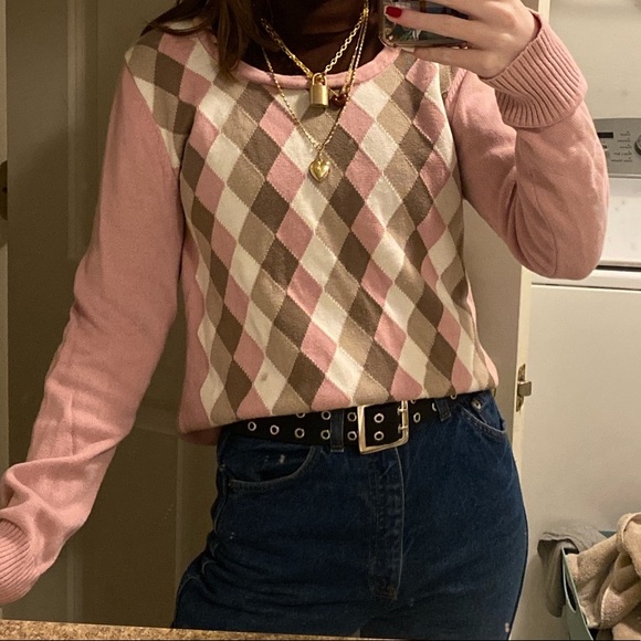 mauve argyle sweater - Picture 1 of 4